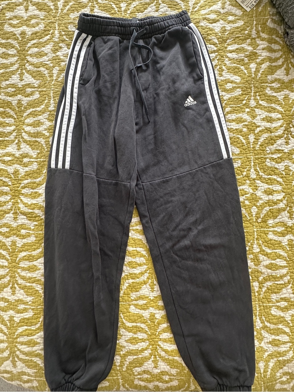 adidas vintage black Joggers with White 3‑Stripe Detail
